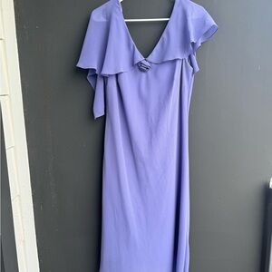 Lilac Ruffle V-Neck Maxi Dress